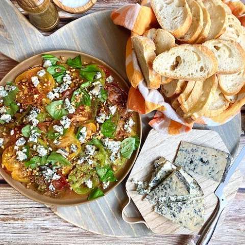 Photo of Heirloom Tomato and Blue Cheese Salad