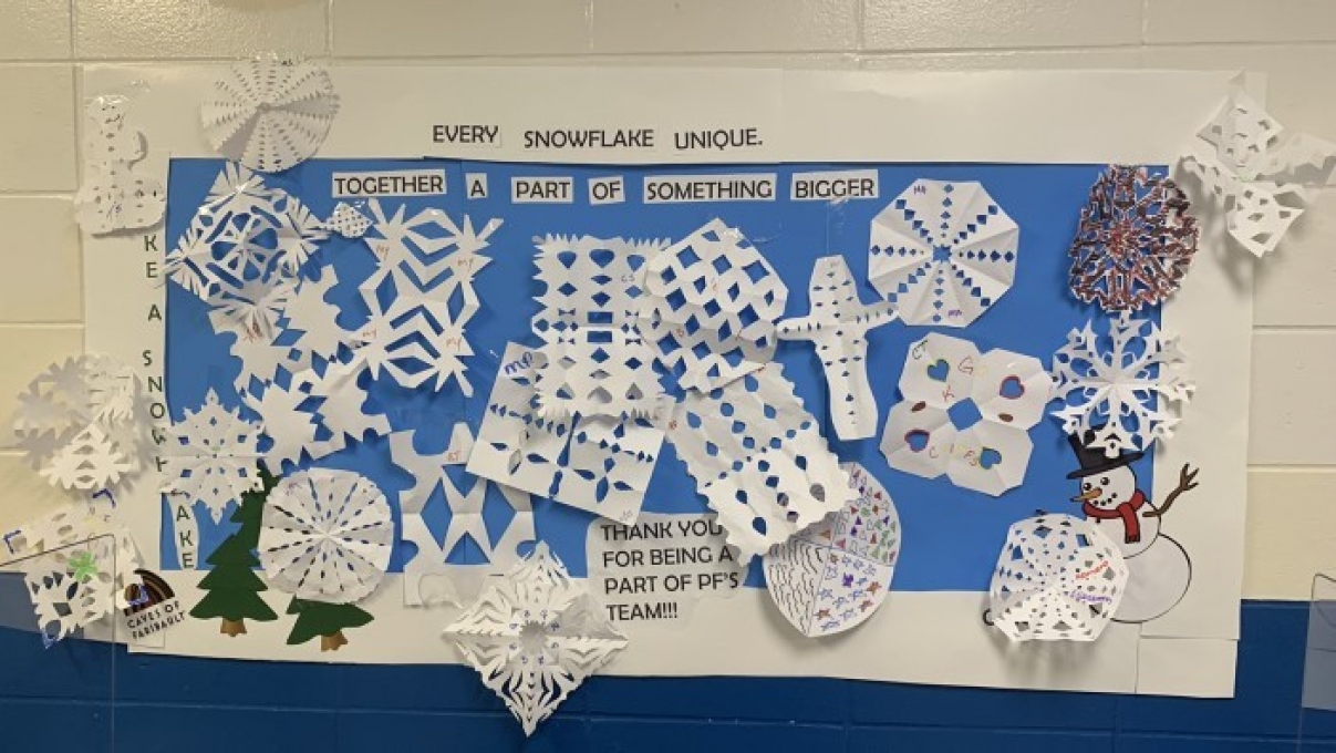 Faribault's snowflake display